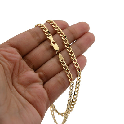 4.5MM 10k Yellow Gold 5.9gms Cuban link Curb Chain Mens Womens 18In Necklace - Elite Jewelers - Necklaces & Chains