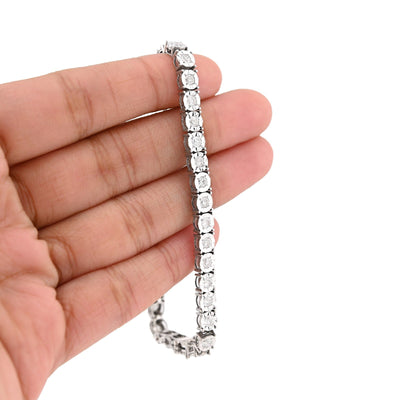 4.5MM 14k White Gold 13gms 3CTW Natural Diamond Tennis Bracelet 7 Inches Armlet - Elite Jewelers - Bracelets
