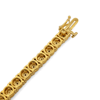 4.5MM 925 Sterling Silver 2CTW Natural Diamond Yellow Tennis Chain 18In Necklace - Elite Jewelers - Necklaces & Chains