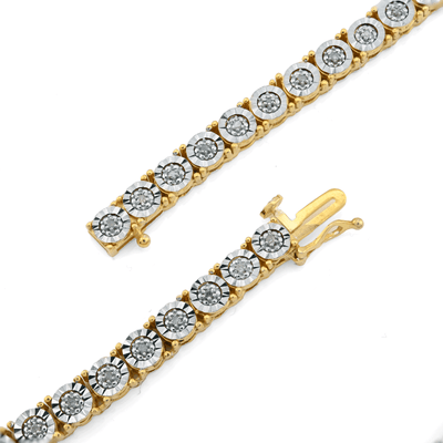 4.5MM 925 Sterling Silver 2CTW Natural Diamond Yellow Tennis Chain 18In Necklace - Elite Jewelers - Necklaces & Chains