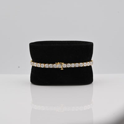 4.5MM Sterling Silver Gold Plated 0.6CTW Natural Diamond 7In Tennis Bracelet 10g - Elite Jewelers - Bracelets