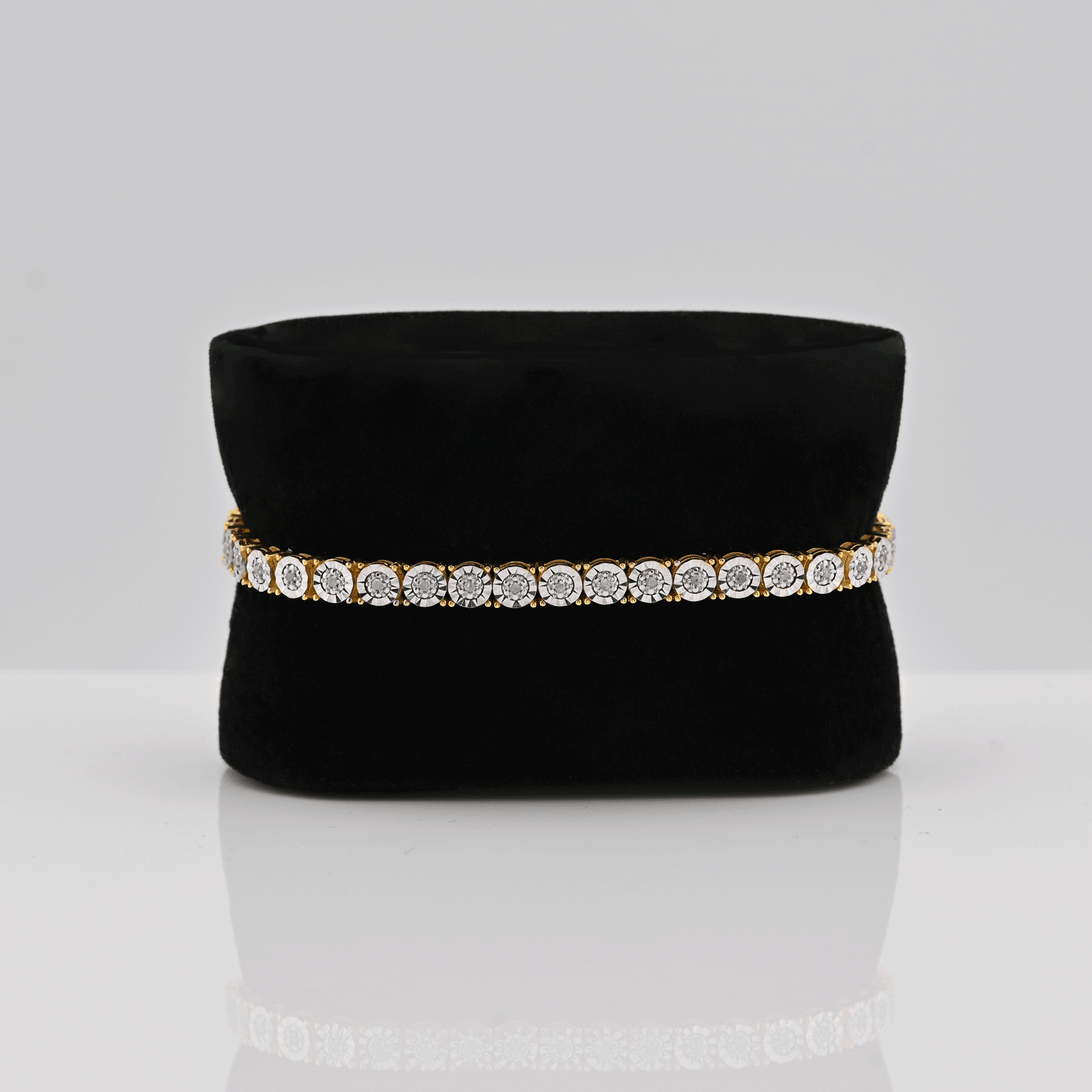 4.5MM Sterling Silver Gold Plated 0.6CTW Natural Diamond 7In Tennis Bracelet 10g - Elite Jewelers - Bracelets