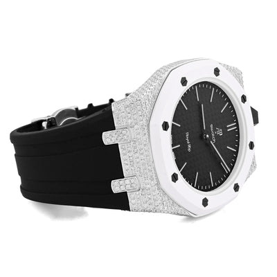 AP x Swatch Royal Pop Natural Diamond Band Black/White Watch Ocho Negro