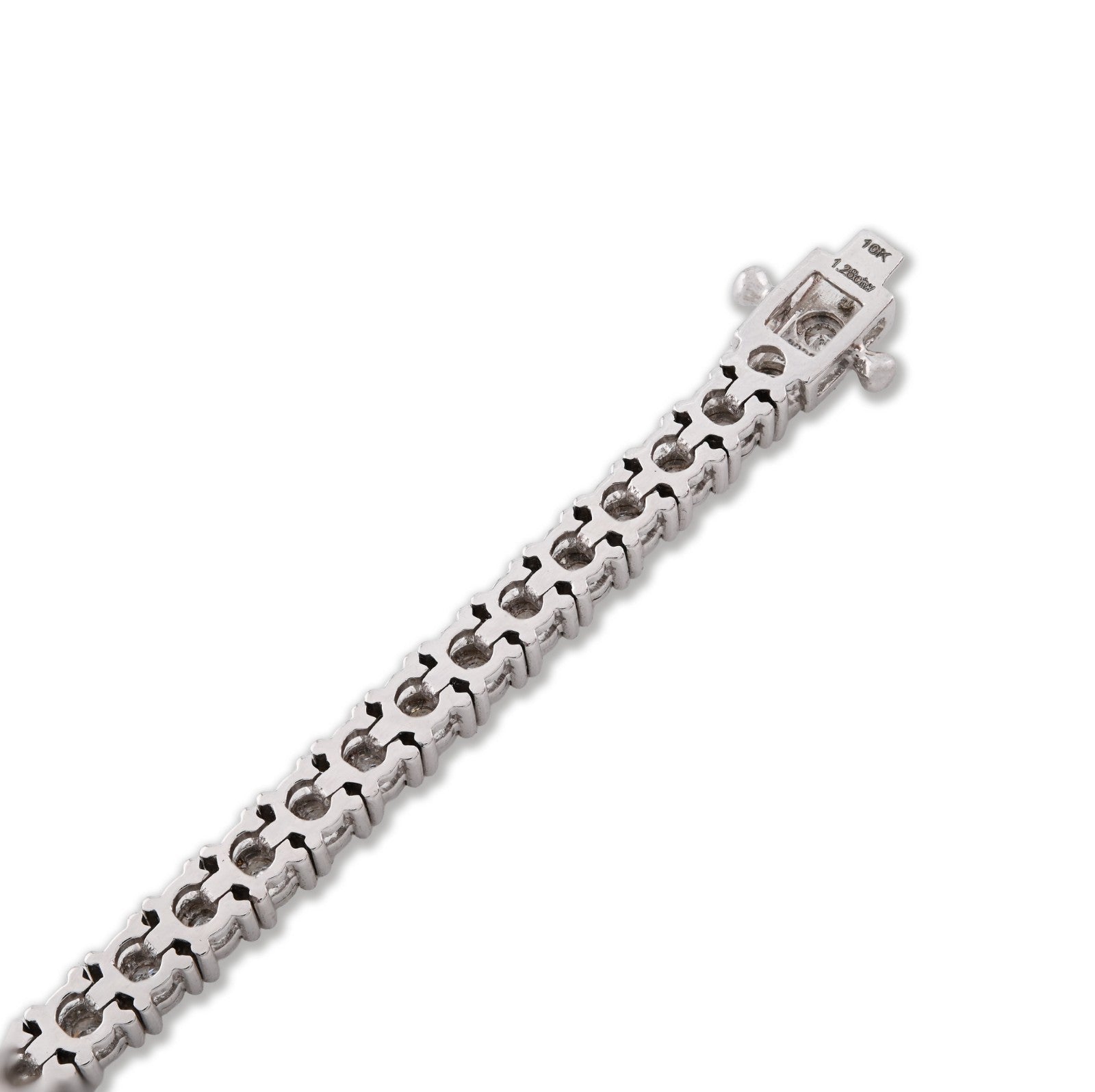 4MM 10k White Gold 15.8g 1.26CTW Natural Diamond Illusion Tennis Bracelet 8 Inch - Elite Jewelers - Bracelets