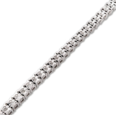4MM 10k White Gold 15.8g 1.26CTW Natural Diamond Illusion Tennis Bracelet 8 Inch - Elite Jewelers - Bracelets