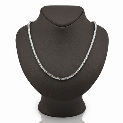 4MM 10k White Gold 29.32CTW Lab Diamond Tennis Chain 31.5gms 22 Inches Necklace - Elite Jewelers - Necklaces