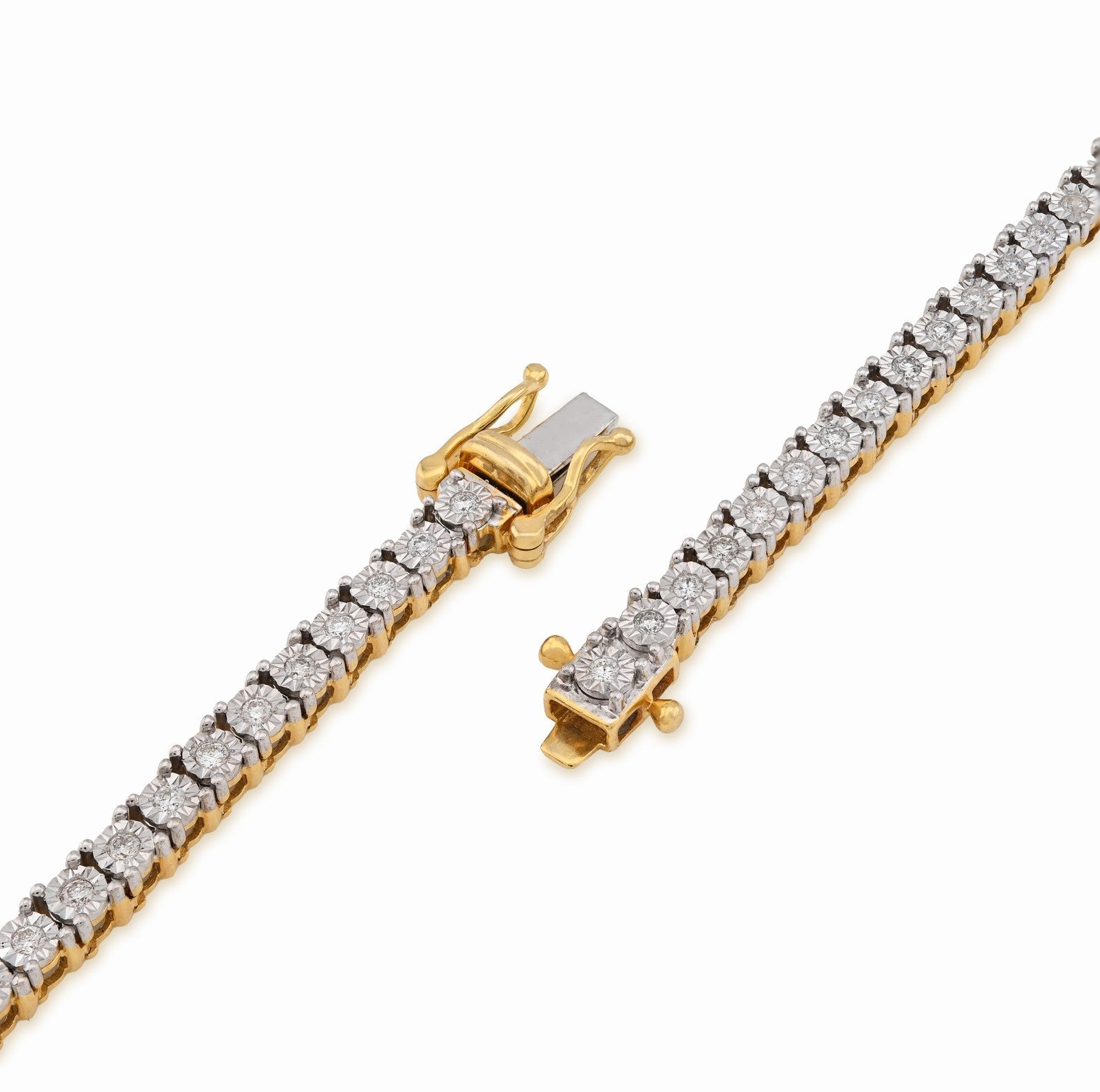 4MM 10k Yellow Gold 3.02CTW Natural Diamond Tennis Chain 33.9gm 20 Inch Necklace - Elite Jewelers - Necklaces