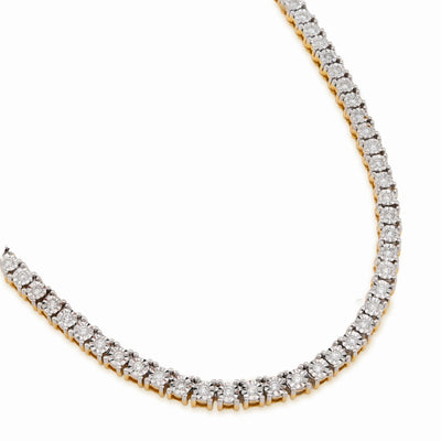 4MM 10k Yellow Gold 3.02CTW Natural Diamond Tennis Chain 33.9gm 20 Inch Necklace - Elite Jewelers - Necklaces