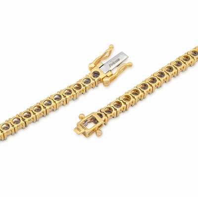 4MM 10k Yellow Gold 3.02CTW Natural Diamond Tennis Chain 33.9gm 20 Inch Necklace - Elite Jewelers - Necklaces