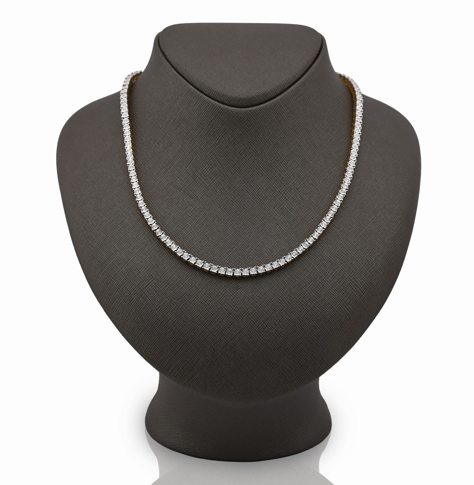 4MM 10k Yellow Gold 3.02CTW Natural Diamond Tennis Chain 33.9gm 20 Inch Necklace - Elite Jewelers - Necklaces