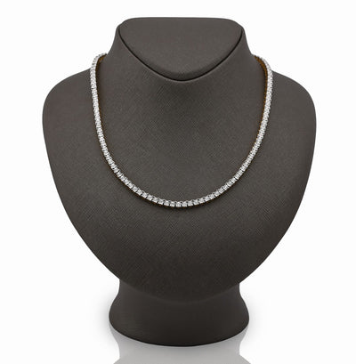 4MM 10k Yellow Gold 3.02CTW Natural Diamond Tennis Chain 33.9gm 20 Inch Necklace - Elite Jewelers - Necklaces
