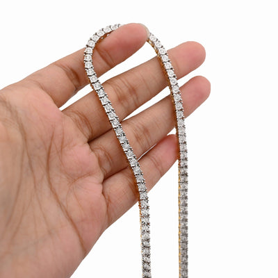 4MM 10k Yellow Gold 3.02CTW Natural Diamond Tennis Chain 33.9gm 20 Inch Necklace - Elite Jewelers - Necklaces