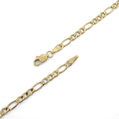 4MM 10k Yellow Gold Unisex Adults 3.4 grams Figaro Chain Necklace - 20 Inches - Elite Jewelers - Necklaces & Chains