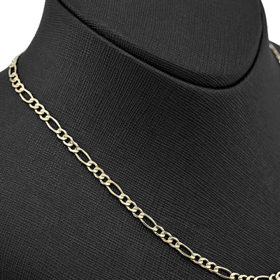 4MM 10k Yellow Gold Unisex Adults 3.4 grams Figaro Chain Necklace - 20 Inches - Elite Jewelers - Necklaces & Chains