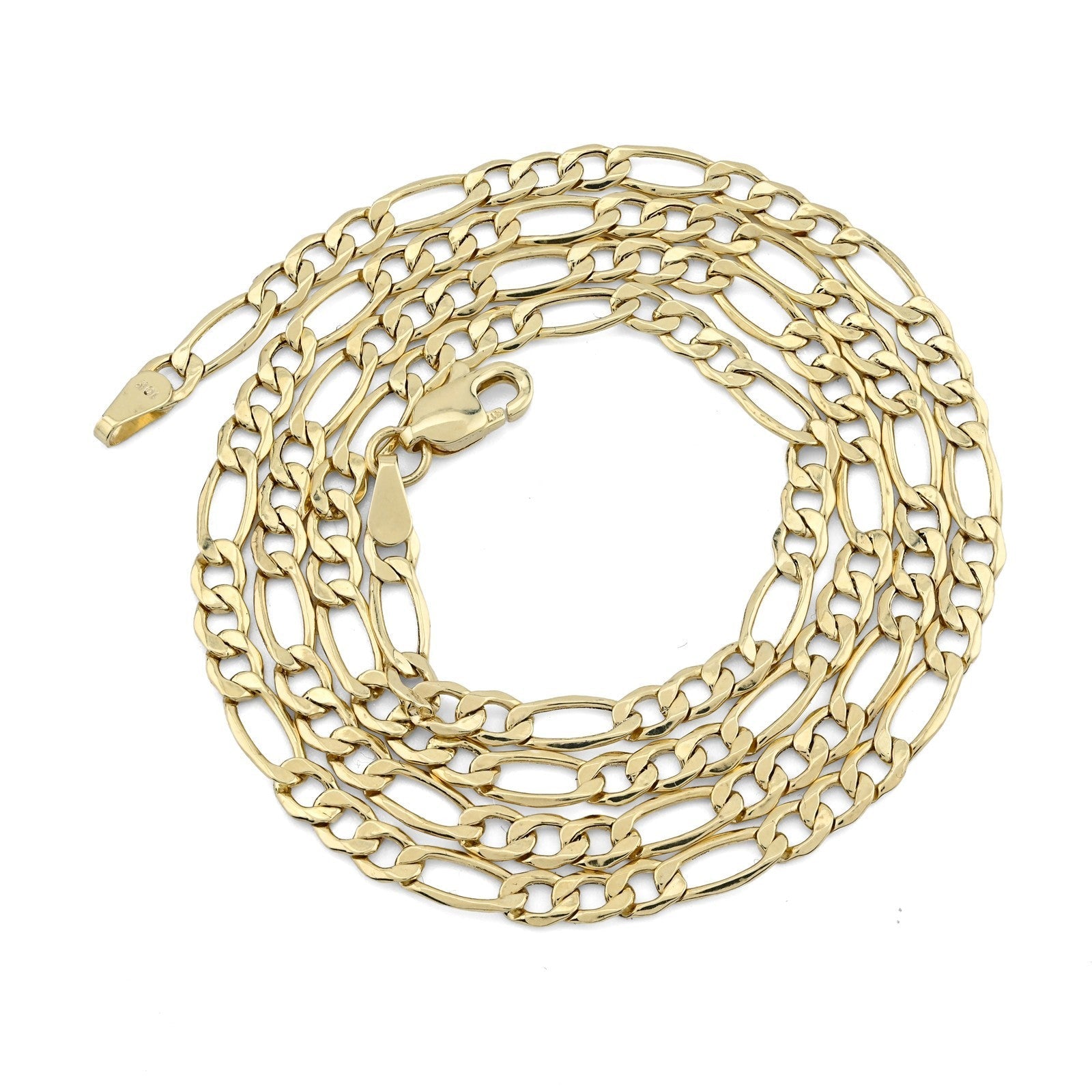 4MM 10k Yellow Gold Unisex Adults 3.4 grams Figaro Chain Necklace - 20 Inches - Elite Jewelers - Necklaces & Chains