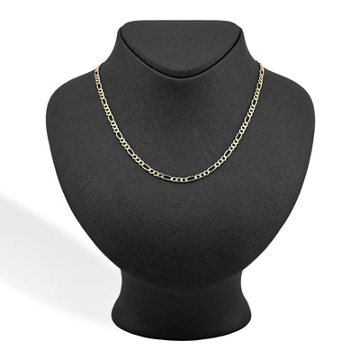 4MM 10k Yellow Gold Unisex Adults 3.4 grams Figaro Chain Necklace - 20 Inches - Elite Jewelers - Necklaces & Chains