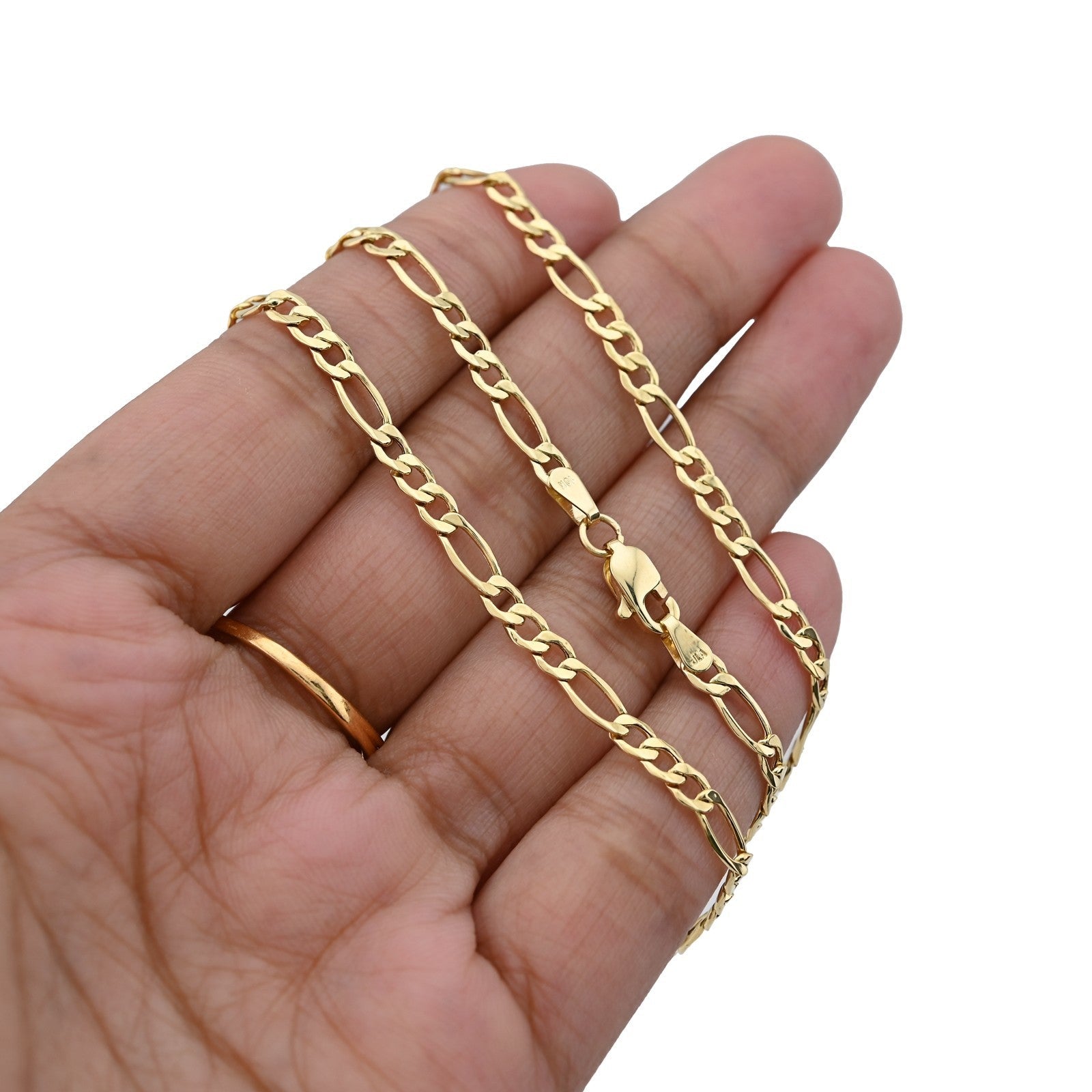 4MM 10k Yellow Gold Unisex Adults 3.4 grams Figaro Chain Necklace - 20 Inches - Elite Jewelers - Necklaces & Chains