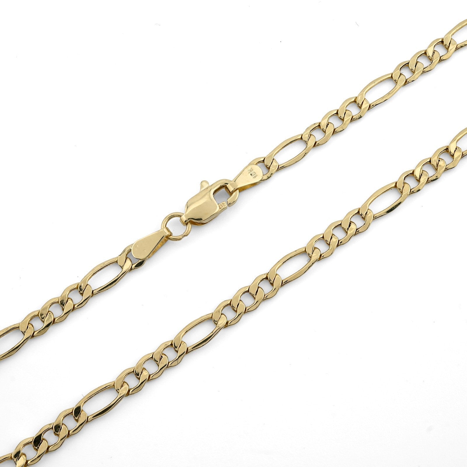 4MM 10k Yellow Gold Unisex Adults 3.4 grams Figaro Chain Necklace - 20 Inches - Elite Jewelers - Necklaces & Chains
