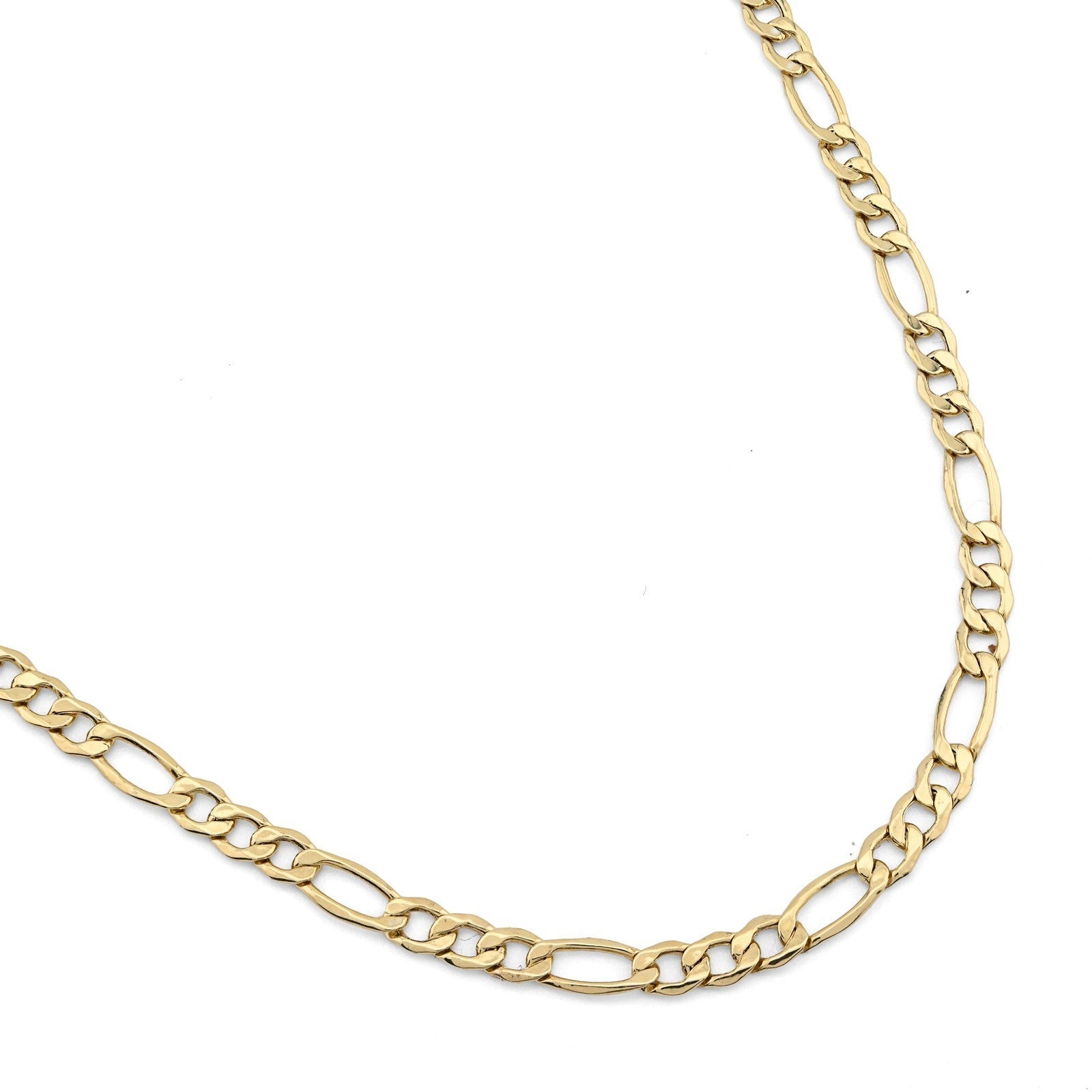 4MM 10k Yellow Gold Unisex Adults 3.4 grams Figaro Chain Necklace - 20 Inches - Elite Jewelers - Necklaces & Chains