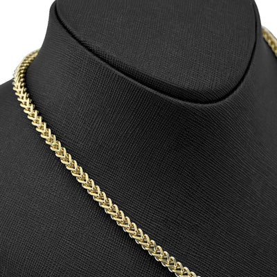 4MM Franco Chain Real 1/10th 10k Yellow Gold Bonded 925 Silver 18 Inch Neckalce - Elite Jewelers - Necklaces & Chains