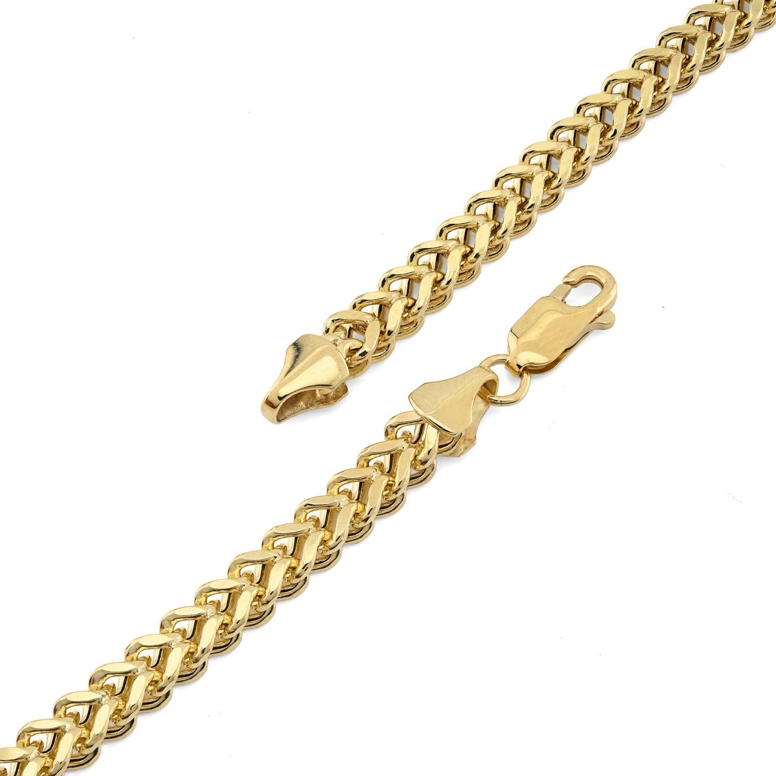 4MM Franco Chain Real 1/10th 10k Yellow Gold Bonded 925 Silver 18 Inch Neckalce - Elite Jewelers - Necklaces & Chains