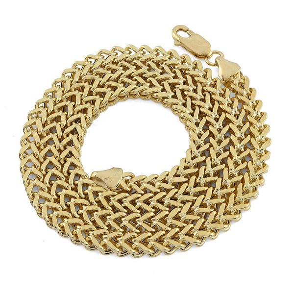 4MM Franco Chain Real 1/10th 10k Yellow Gold Bonded 925 Silver 18 Inch Neckalce - Elite Jewelers - Necklaces & Chains