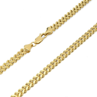 4MM Franco Chain Real 1/10th 10k Yellow Gold Bonded 925 Silver 18 Inch Neckalce - Elite Jewelers - Necklaces & Chains
