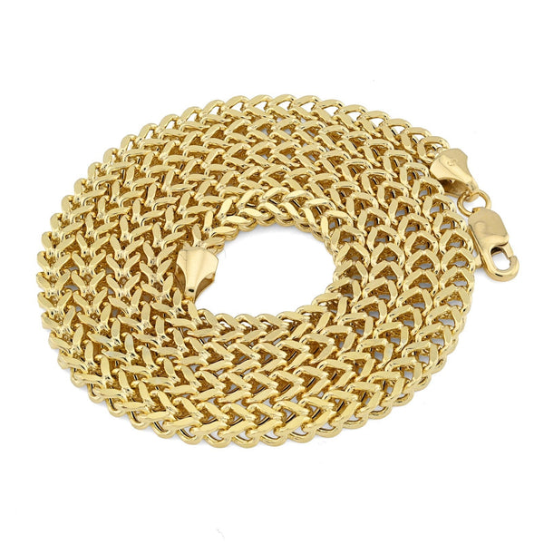 4MM Mens Franco Chain 14.3gms Necklace 1/10th 10k Gold Bonded 925 Silver 22 Inch - Elite Jewelers - Necklaces & Chains