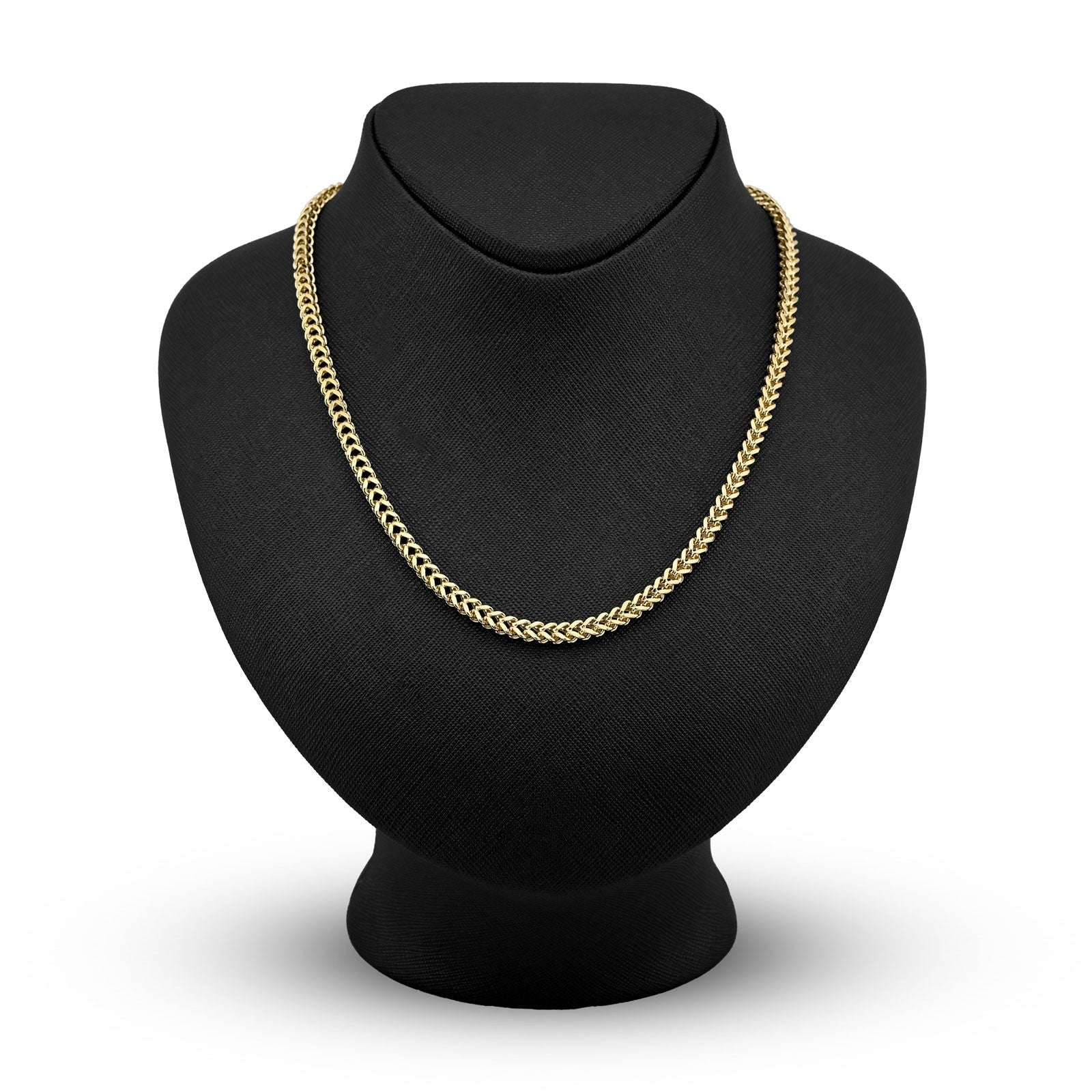 4MM Mens Franco Chain 14.3gms Necklace 1/10th 10k Gold Bonded 925 Silver 22 Inch - Elite Jewelers - Necklaces & Chains