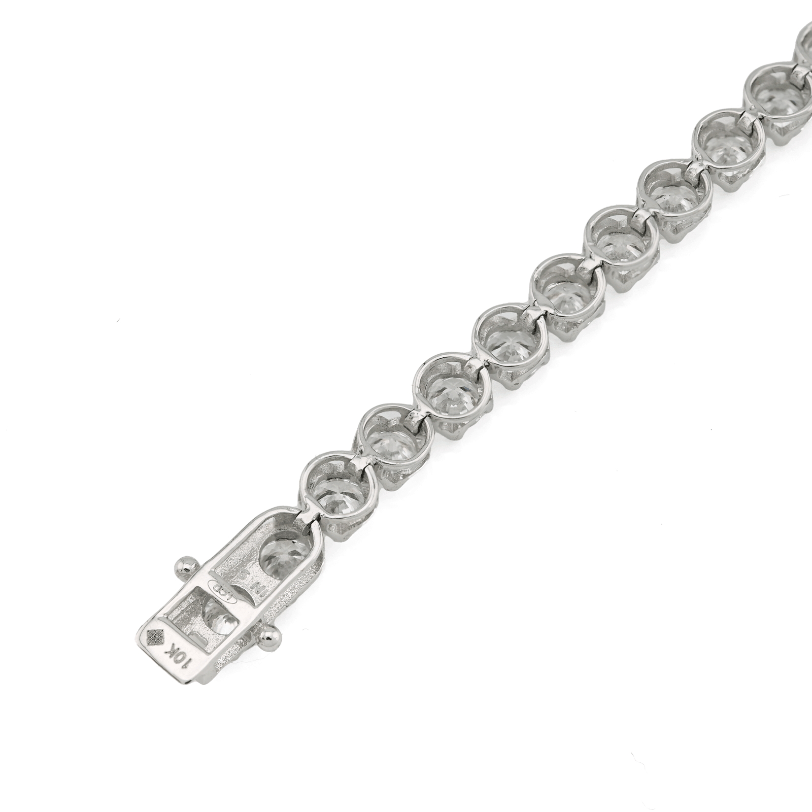 4MM Pure 10k White Gold 5.8gms 5 CTW Lab Grown Diamond 7 Inch Tennis Bracelet - Elite Jewelers - Bracelets