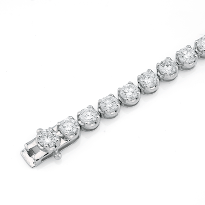 4MM Pure 10k White Gold 5.8gms 5 CTW Lab Grown Diamond 7 Inch Tennis Bracelet - Elite Jewelers - Bracelets