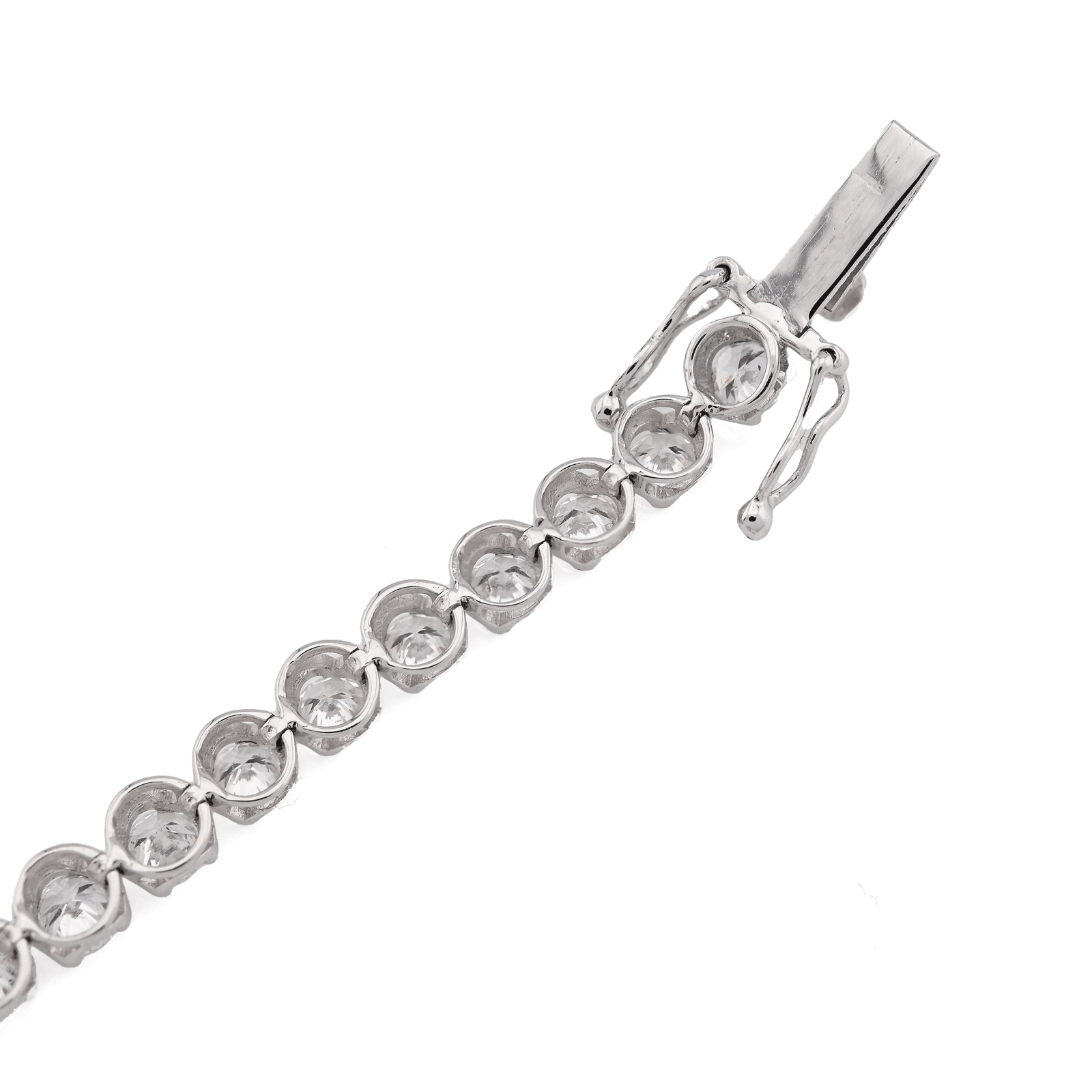 4MM Pure 10k White Gold 5.8gms 5 CTW Lab Grown Diamond 7 Inch Tennis Bracelet - Elite Jewelers - Bracelets