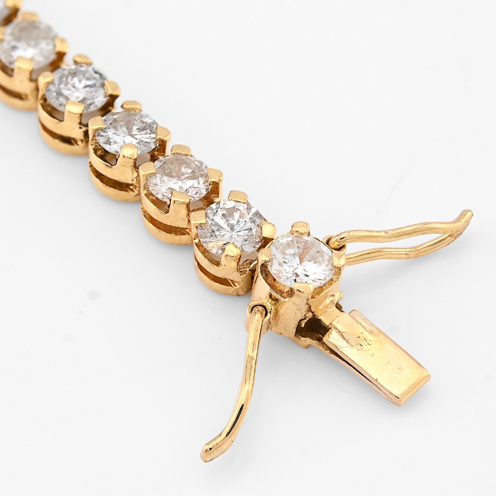 4MM Pure 14k Yellow Gold 10.4gms 6.1CTW Natural Diamond Tennis Bracelet 7 Inches - Elite Jewelers - Bracelets