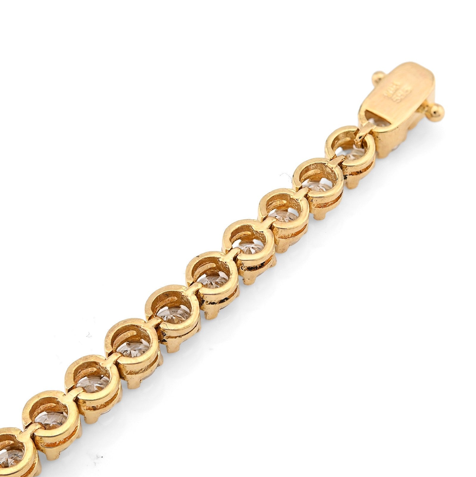 4MM Pure 14k Yellow Gold 10.4gms 6.1CTW Natural Diamond Tennis Bracelet 7 Inches - Elite Jewelers - Bracelets