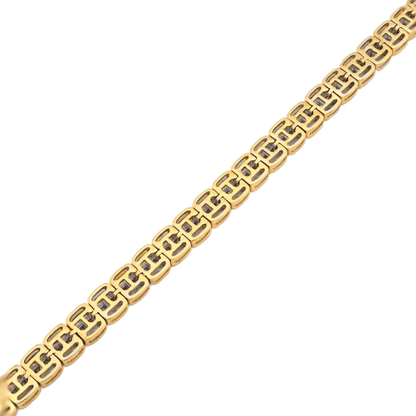 5.5MM 10k Yellow Gold 15.2gm 3.72CTW Round/Baguette Pure Diamond Tennis Bracelet - Elite Jewelers - Bracelets