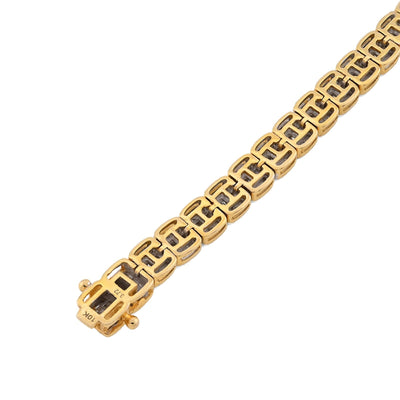 5.5MM 10k Yellow Gold 15.2gm 3.72CTW Round/Baguette Pure Diamond Tennis Bracelet - Elite Jewelers - Bracelets