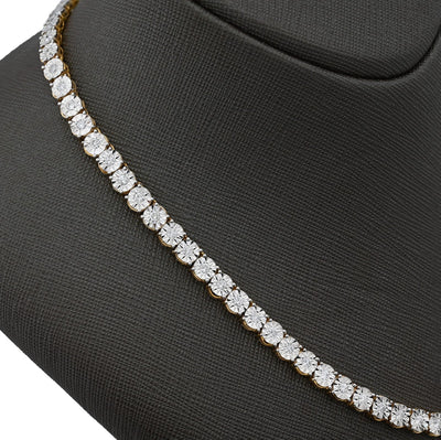 5.5MM 10k Yellow Gold 4.94CTW Natural Diamond Tennis Chain 28.6g 22Inch Necklace - Elite Jewelers - Necklaces