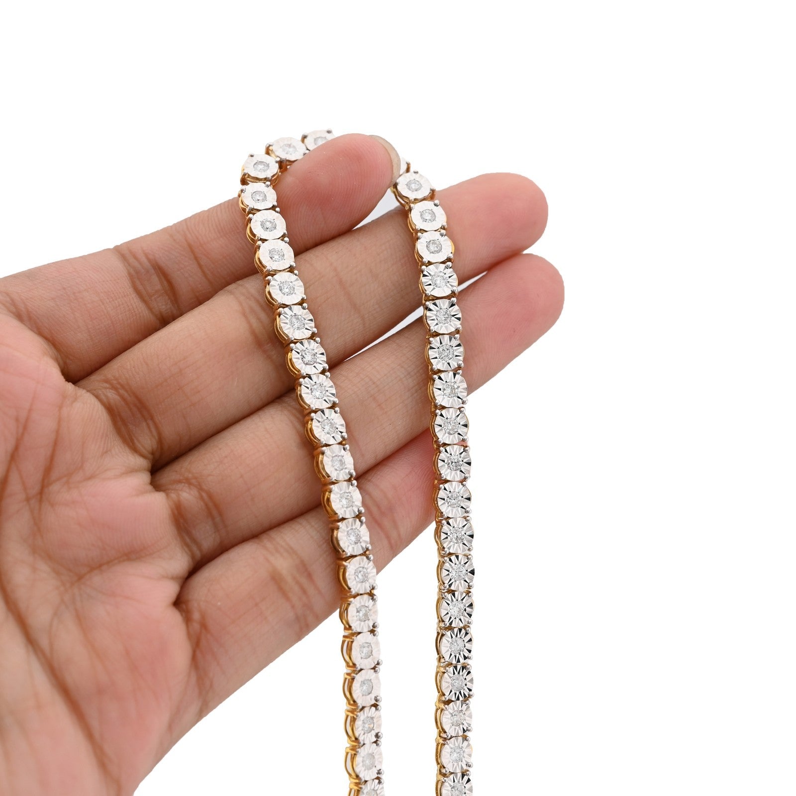 5.5MM 10k Yellow Gold 4.94CTW Natural Diamond Tennis Chain 28.6g 22Inch Necklace - Elite Jewelers - Necklaces