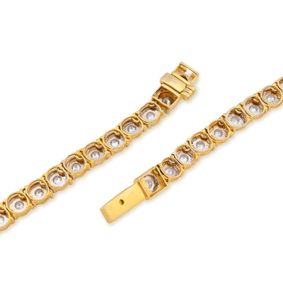 5.5MM 10k Yellow Gold 4.94CTW Natural Diamond Tennis Chain 28.6g 22Inch Necklace - Elite Jewelers - Necklaces