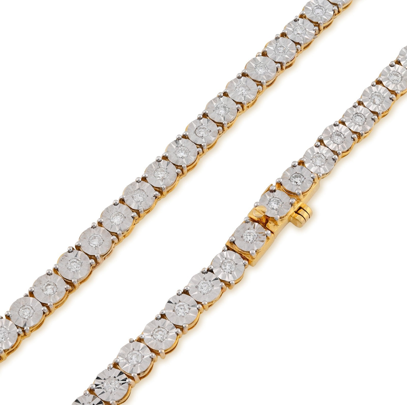 5.5MM 10k Yellow Gold 4.94CTW Natural Diamond Tennis Chain 28.6g 22Inch Necklace - Elite Jewelers - Necklaces