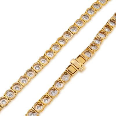 5.5MM 10k Yellow Gold 4.94CTW Natural Diamond Tennis Chain 28.6g 22Inch Necklace - Elite Jewelers - Necklaces