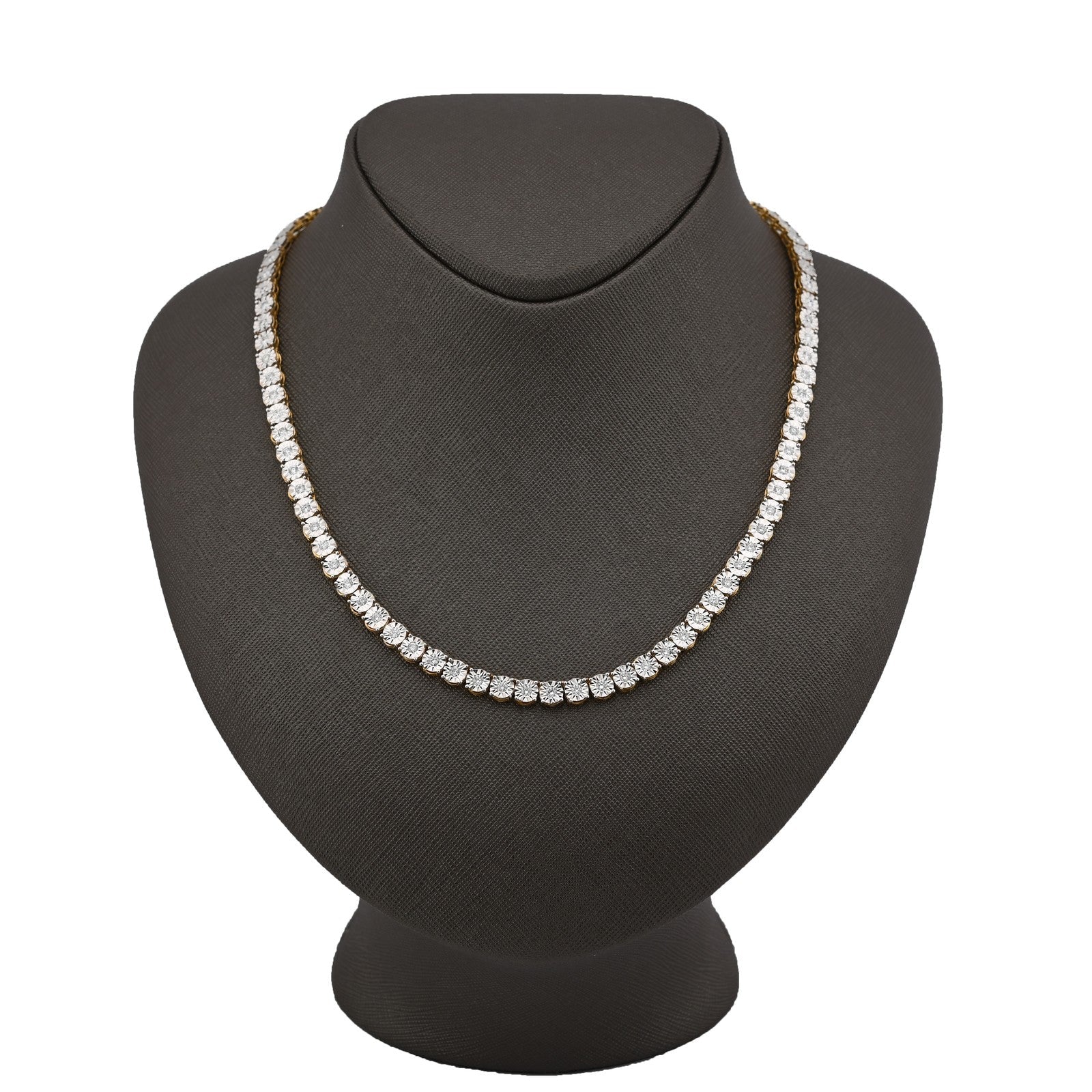 5.5MM 10k Yellow Gold 4.94CTW Natural Diamond Tennis Chain 28.6g 22Inch Necklace - Elite Jewelers - Necklaces