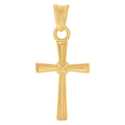 Pure 10k Yellow Gold Mens Cross Religious Polished Charm 0.9gms Classic Pendant
