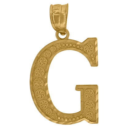10k Yellow Gold Initial Letter "G" Pendant 1.3g Alphabet Unisex Charm