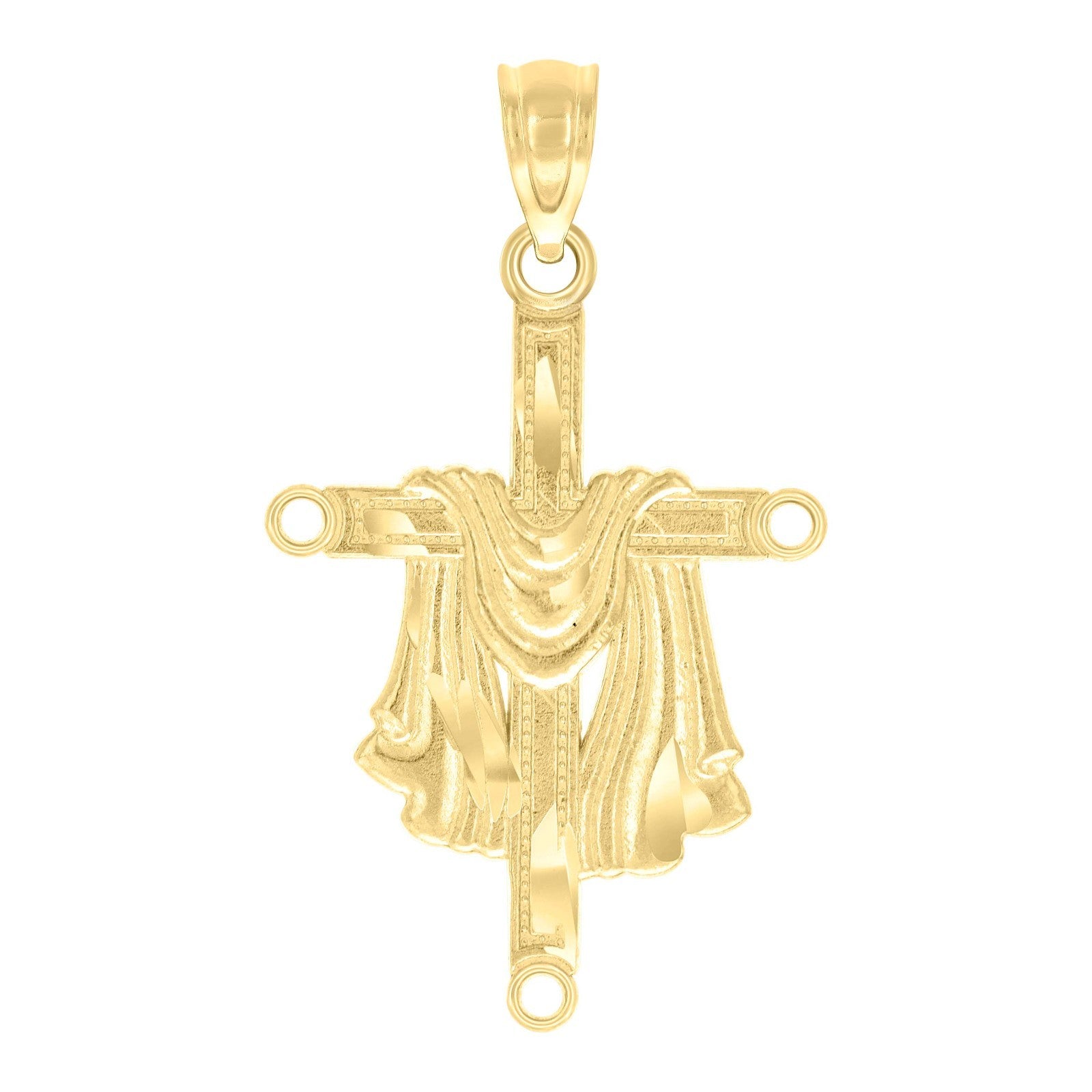 Polished 10k Yellow Gold Unisex Adult Wrapped Cross Religious Charm 0.9g Pendant