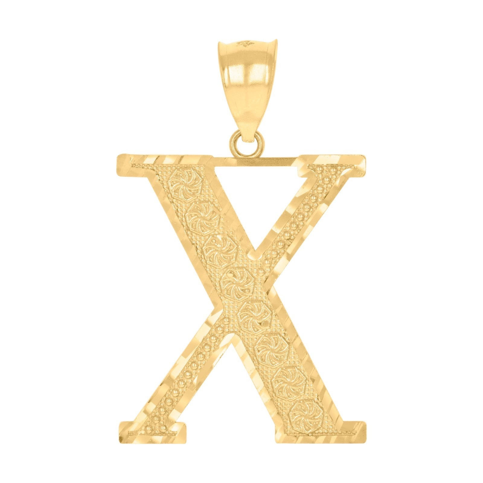 10k Yellow Gold Initial Letter "X" Pendant 3.9g Alphabet Unisex Charm