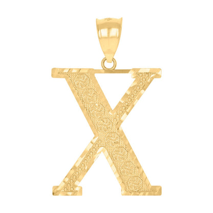 10k Yellow Gold Initial Letter "X" Pendant 3.9g Alphabet Unisex Charm