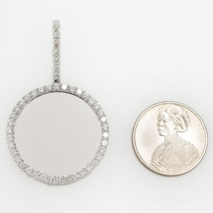 Sterling Silver 2.24CTW Lab Grown Diamond Picture Charm Big Pointer Pendant 8gms