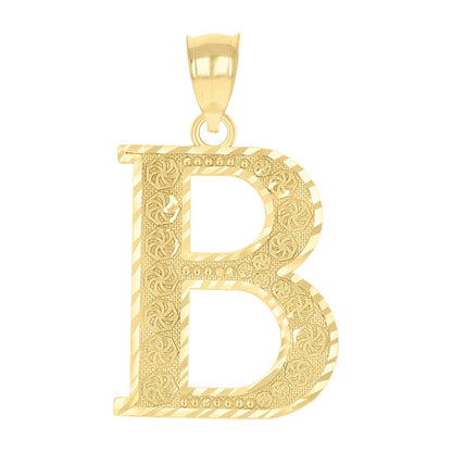 10k Yellow Gold Initial Letter "B" Pendant 2.2g Alphabet Unisex Charm