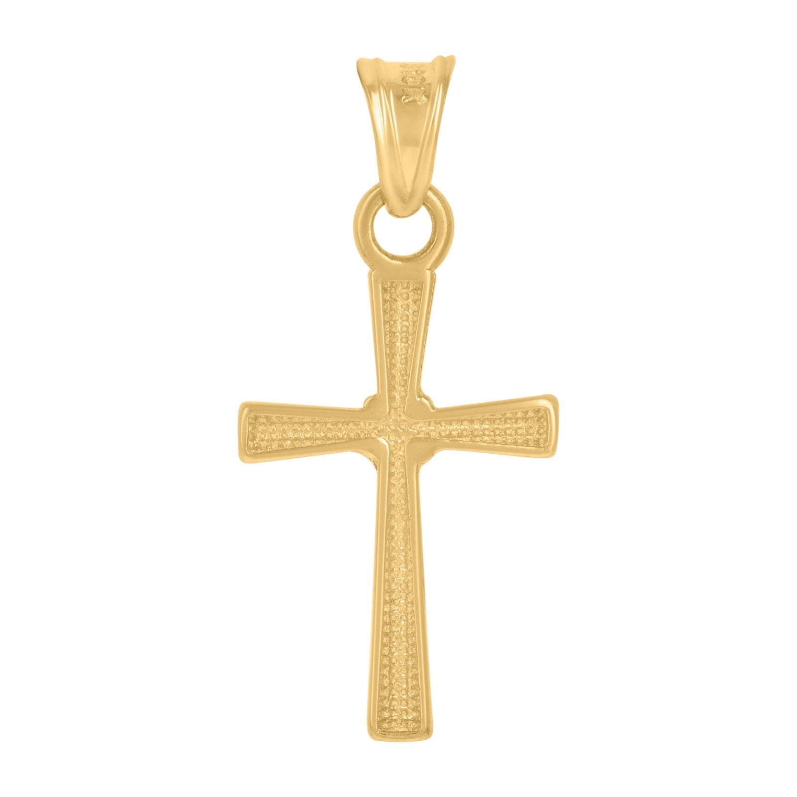 Pure 10k Yellow Gold Mens Cross Religious Polished Charm 0.9gms Classic Pendant